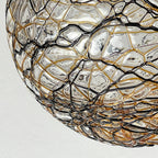 Vintage murano sphere ball pendant lamp Italy 1960s Mid-century italian lighting