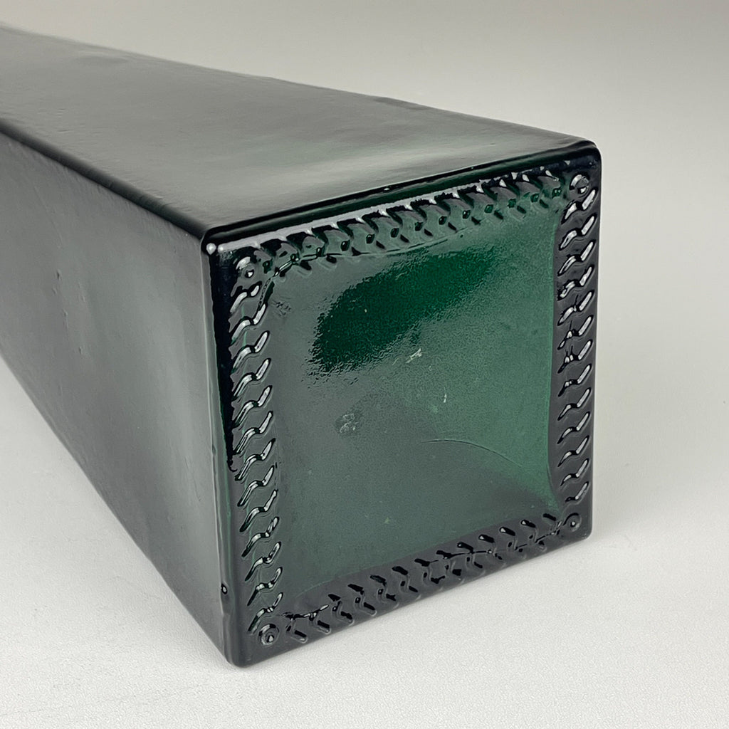 Vintage green bottle glass vase, Italy, 1980s