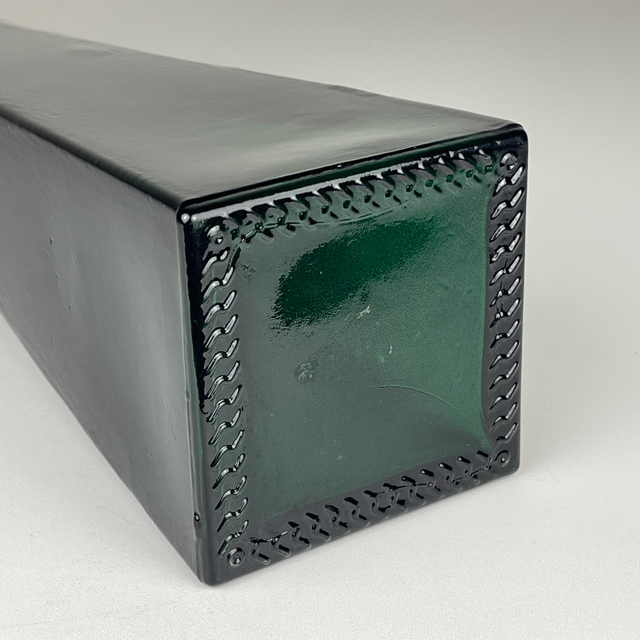 Vintage green bottle glass vase, Italy, 1980s