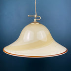 Vintage De Majo Murano Glass Pendant Lamp: Beige Mid-Century Lighting