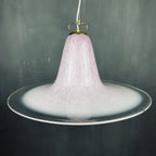 Mid-century pink Murano glass pendant lamp by VeLuce Italy 1970s