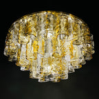 Murano chandelier by Mazzega Italy 1960s Mid-century modern italian lighting 36 murano glass plates