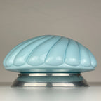 Vintage blue opaline table lamp, Italy 1950s, Art Deco, Mid-century modern design