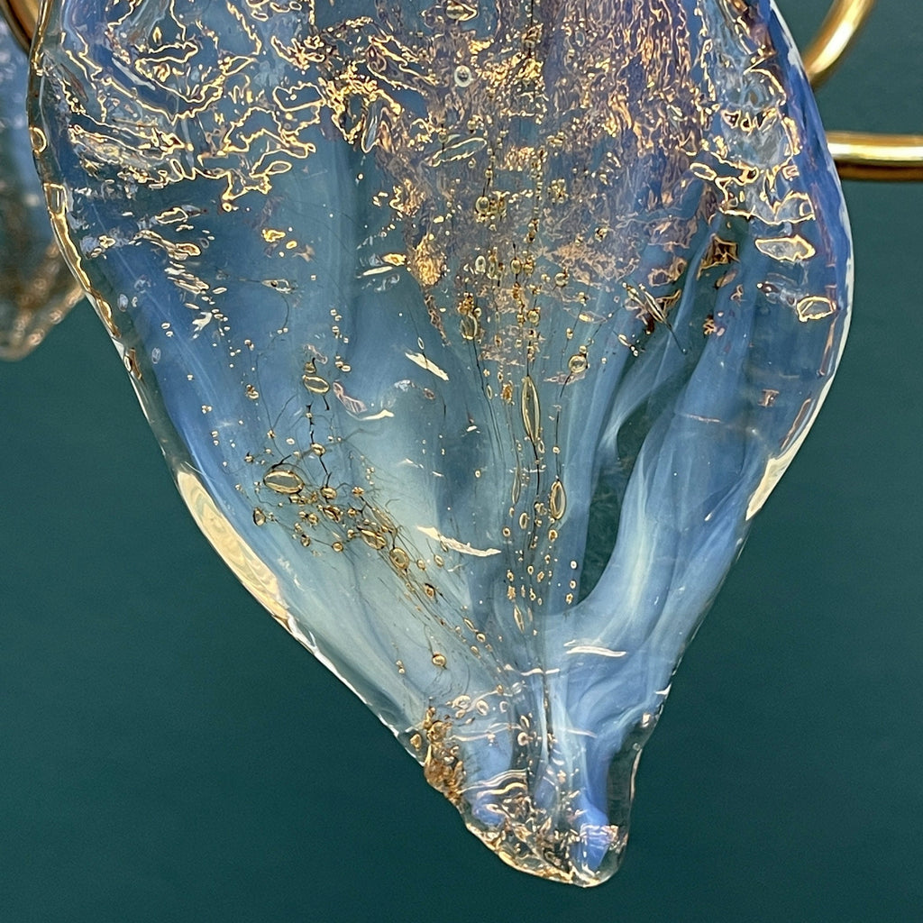 Vintage Murano Ice glass chandelier Italy 1970s Mid-century modern italian lighting