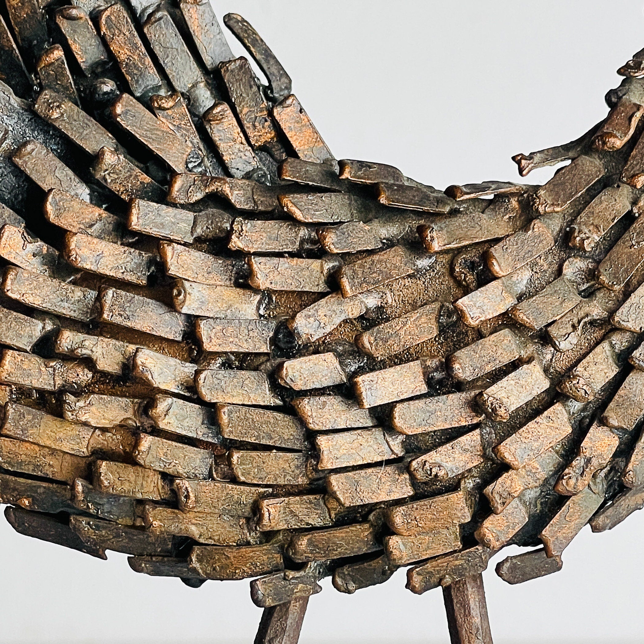 Vintage metal Brutalist sculpture Bird by Salvino Marsura, Italy 1957, Mid-century Modern