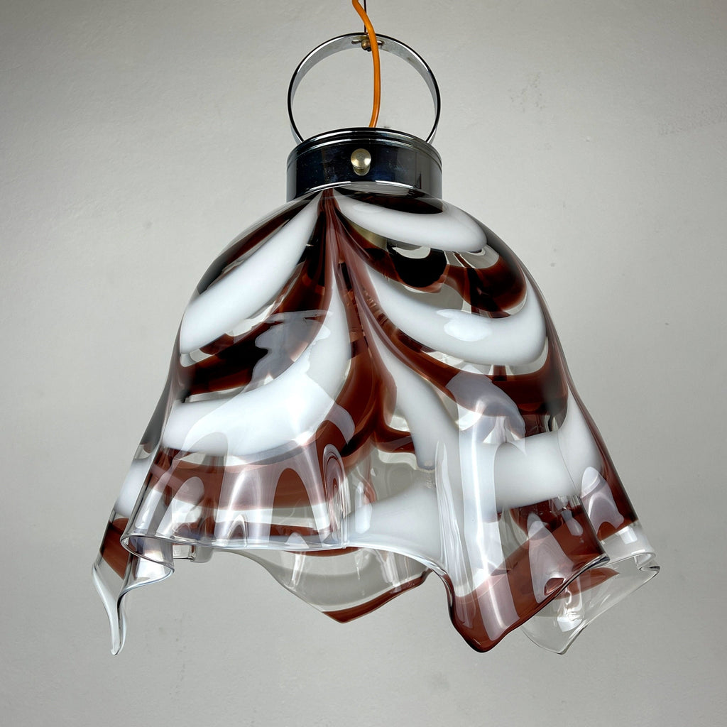 Original murano pendant lamp Fazzoletto by AV Mazzega Italy 1970s