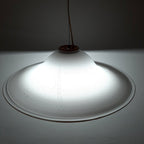 XL Mid-century white murano glass pendant lamp Italy 1970s Retro lighting Space age