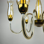 Vintage amber murano chandelier De Majo Italy 1970s Mid-century italian chandelier 6 bulbs