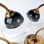 Vintage Gold Bedside Lamps: Italian Retro Mid-Century Lighting Pair