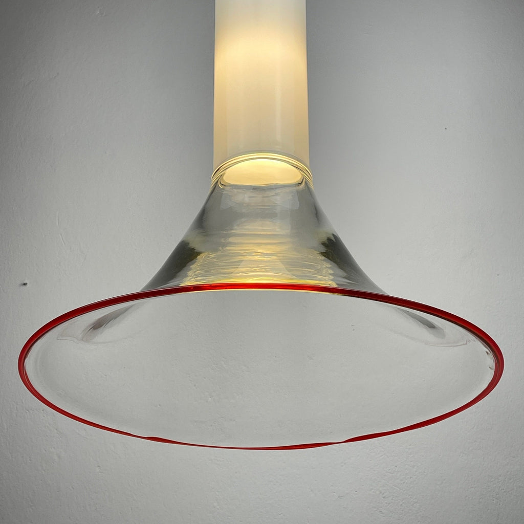 Murano Glass Pendant Lamp: Mid-Century Modern Italian Lighting by Leucos, 1970s