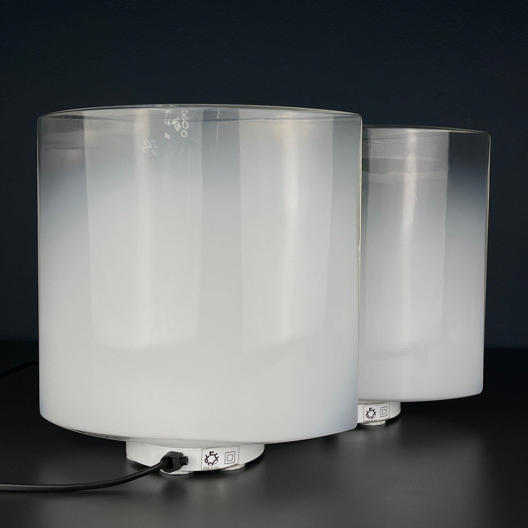 Pair of murano table lamps Idra by Rosanna Tosa for Leucos, Italy 1980s