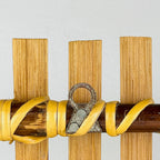 Mid-century modern Bamboo & Rattan Coat Rack by Olaf von Bohr, Italy, 1950s