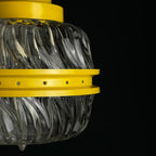 Mid-century yellow pendant lamp Italy 1960s Vintage Italian lighting Space Age
