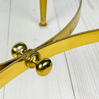 Vintage Smoked Glass & Brass Side Table: Italian Art Deco 1970s