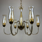 Vintage amber murano chandelier De Majo Italy 1970s Mid-century italian chandelier 6 bulbs