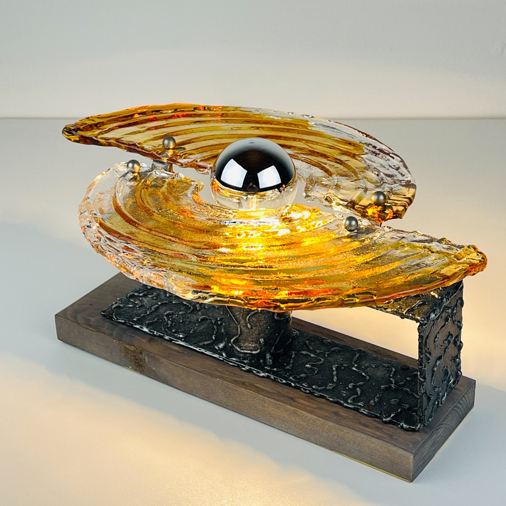 Vintage wall lamp Brutalist, Italy 1970s, Mid-century home decor