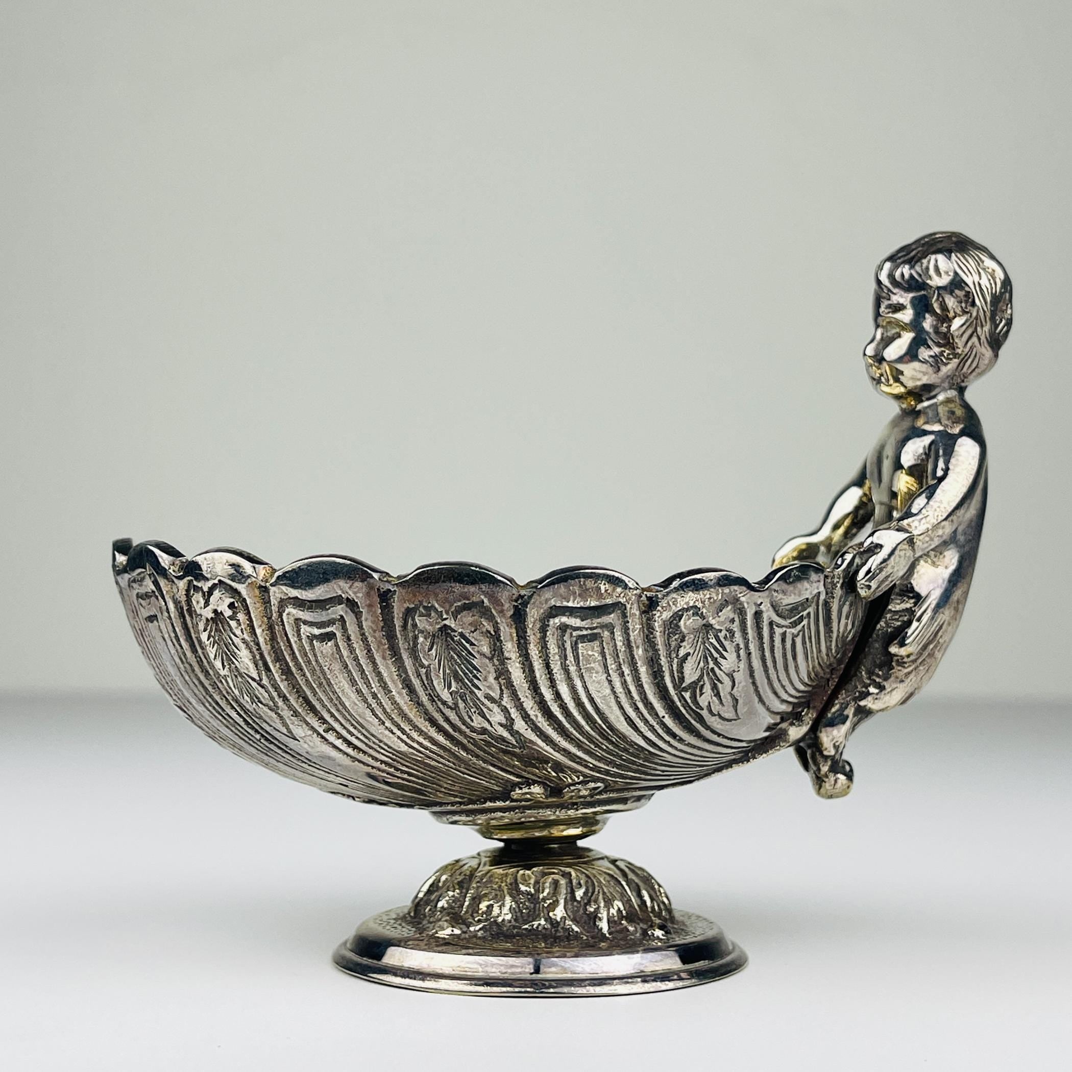 Vintage Silver-Plated Caviar Server with Spoon - Royal Family Sheffield Italy