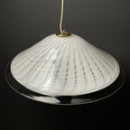 Vintage swirl Murano glass pendant lamp Italy 1970s White Mid-century Lighting Vintage chandelier