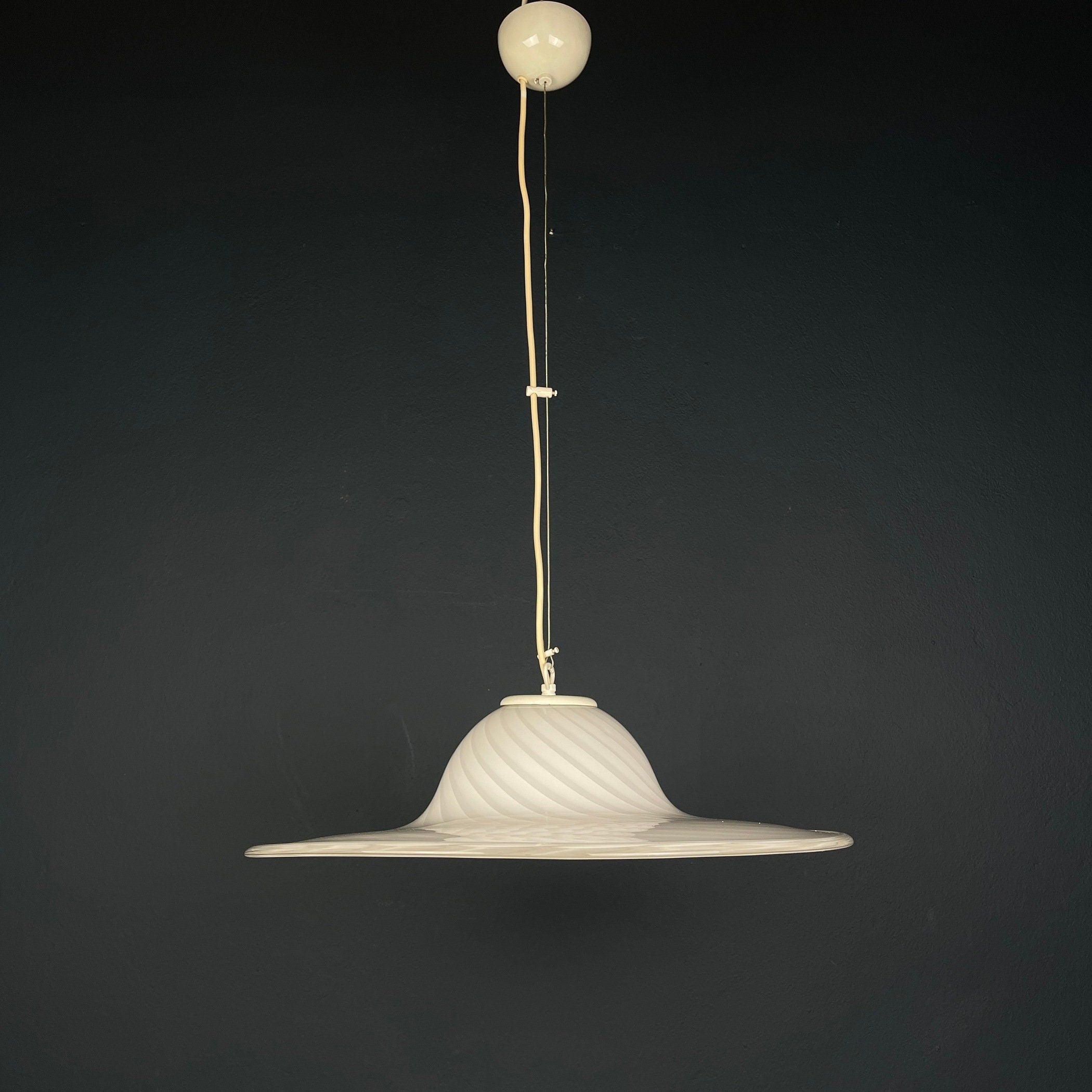 Swirl Murano Glass Pendant Lamp: Mid-Century Italian Lighting