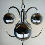 Vintage Italian Eyeball Pendant Lamp: Chrome Space Age Lighting, 1970s