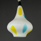 Mid-century multicolor opaline murano glass pendant lamp by Stilnovo Italy 1950s