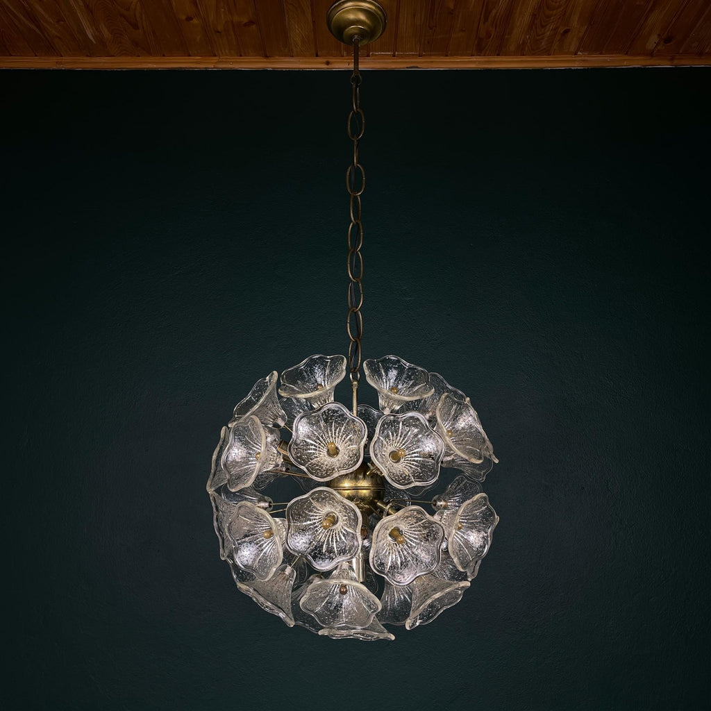 Large Murano chandelier Flower Sputnik by Paolo Venini for VeArt, Italy, 1960s