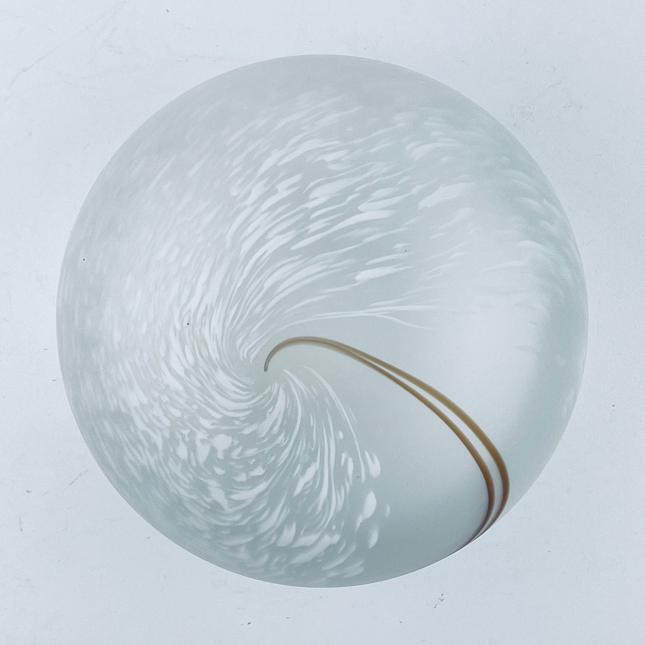 Vintage Murano Glass Night Lamp: Swirl Sphere Table Lamp, Italy 1980s