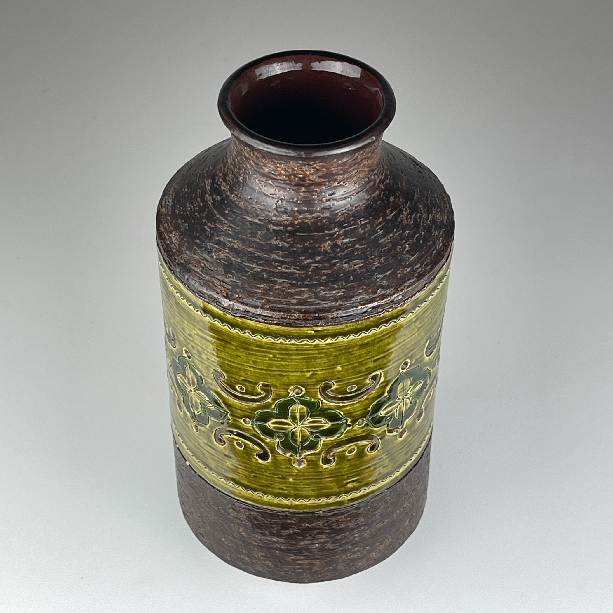 Vintage ceramic vase, design Aldo Londi, Bitossi, Italy 1970s, Mid-century home decor