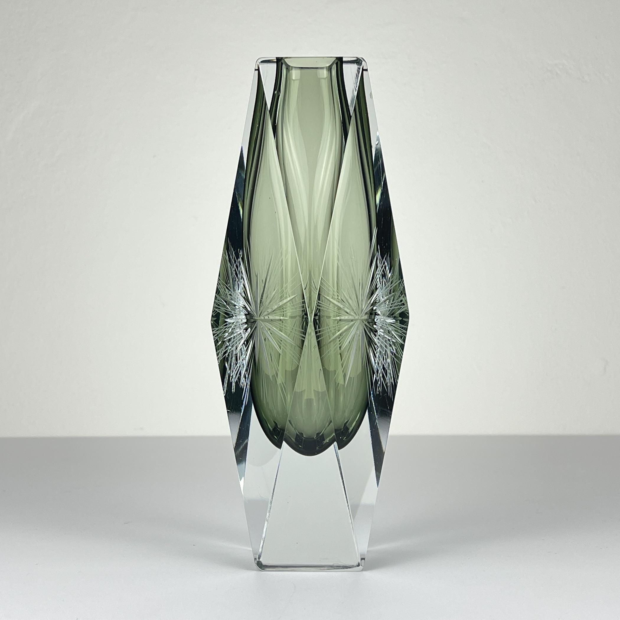 Original Sommerso Murano glass Vase by Pagnin & Bon, Italy 1960s, Vintage home decor