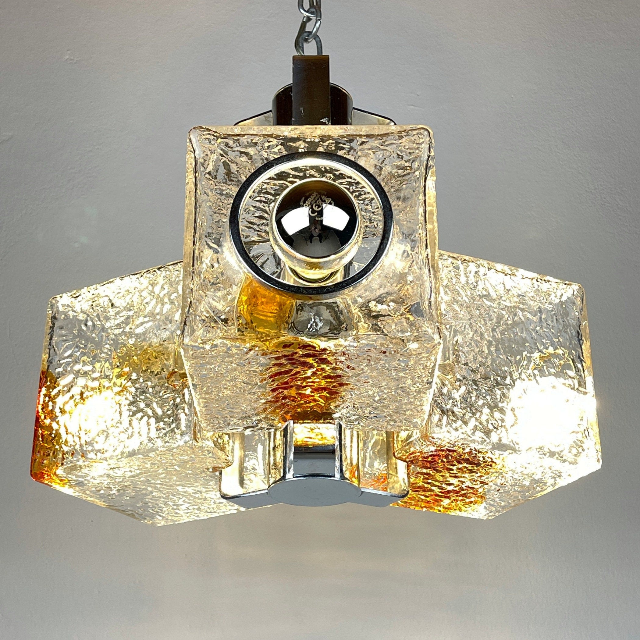 Toni Zuccheri Murano Glass Cube Chandelier for VeArt, 1970s
