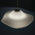 Vintage Swirl Murano Glass Chandelier - Italian Mid-Century Lighting