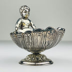 Vintage Silver-Plated Caviar Server with Spoon - Royal Family Sheffield Italy