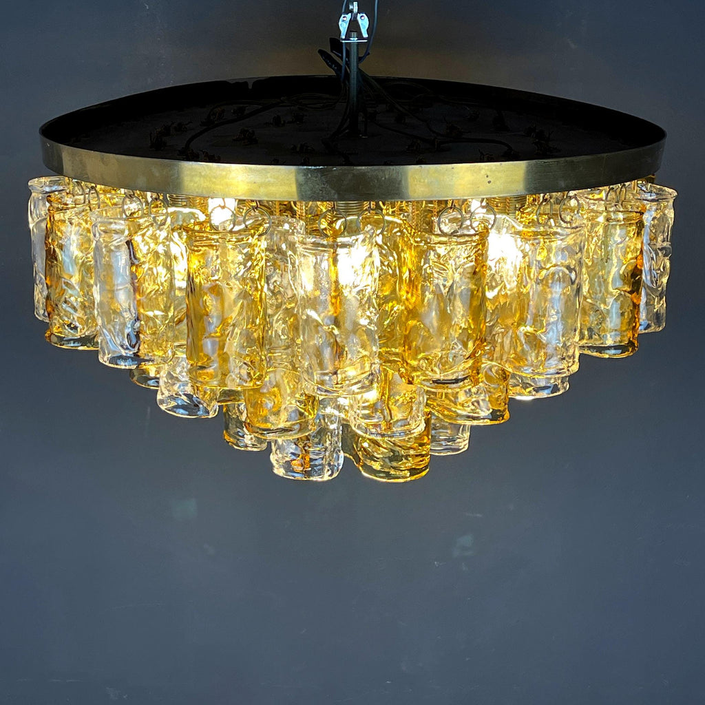 Murano chandelier by Mazzega Italy 1960s Mid-century modern italian lighting 36 murano glass plates