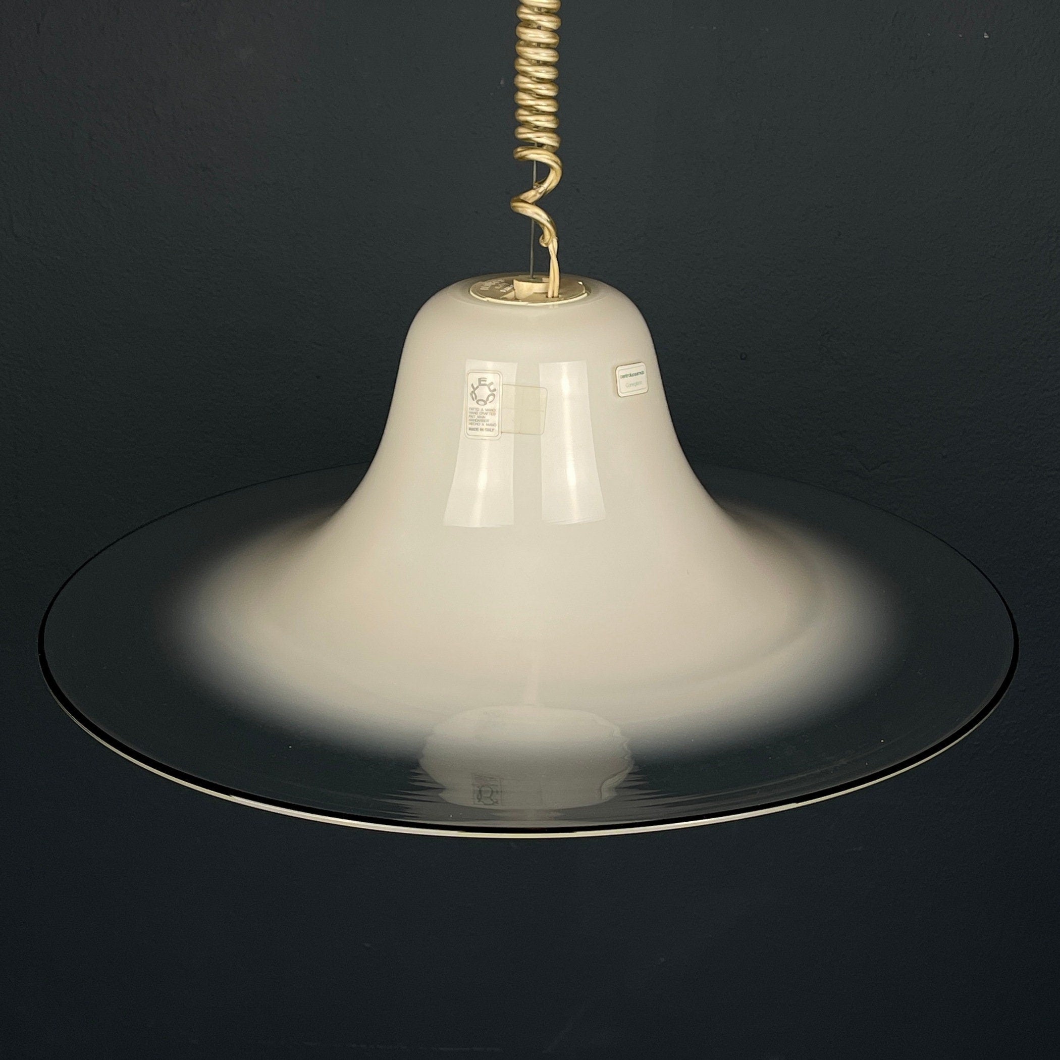 Cinea pendant lamp by Giusto Toso for Leucos Italy 1970s Mid-century italian modern lighting