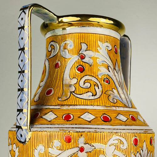Antique ceramic vase by Serafino Volpi for Deruta, Italy, 1940-50s, Vintage home decor
