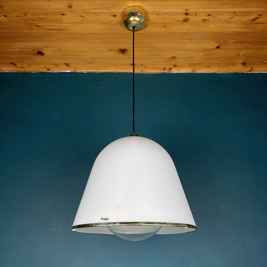 iGuzzini "Kuala" Italian white pendant lamp by Franco BRESCIANI  Italy 1970s