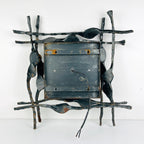 Large Iron Wall Lamp Brutalist, 1960s, Mid-Century Modern