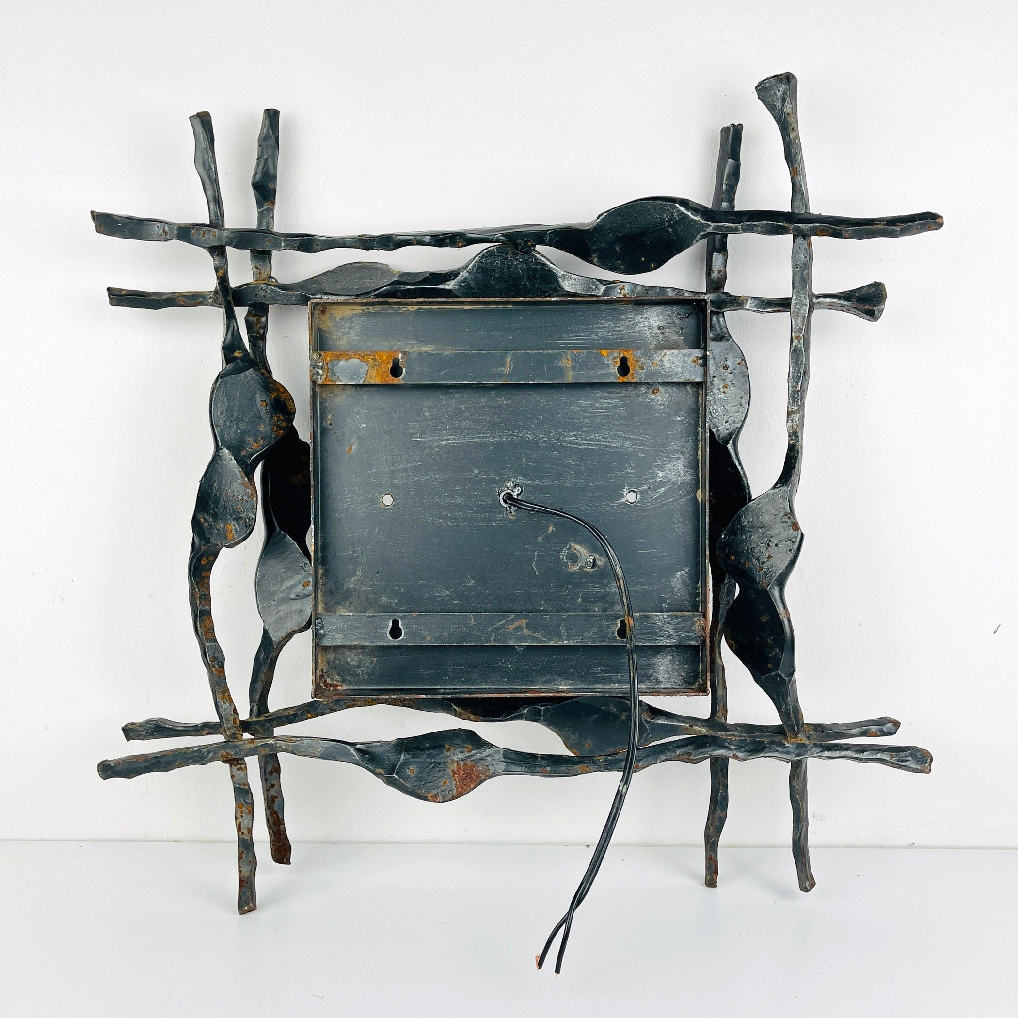 Large Iron Wall Lamp Brutalist, 1960s, Mid-Century Modern