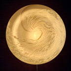 Vintage Murano Glass Night Lamp: 80s Italian Swirl Sphere Table Lamp