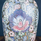 Vintage ceramic table lamp Flower Italy 1970s