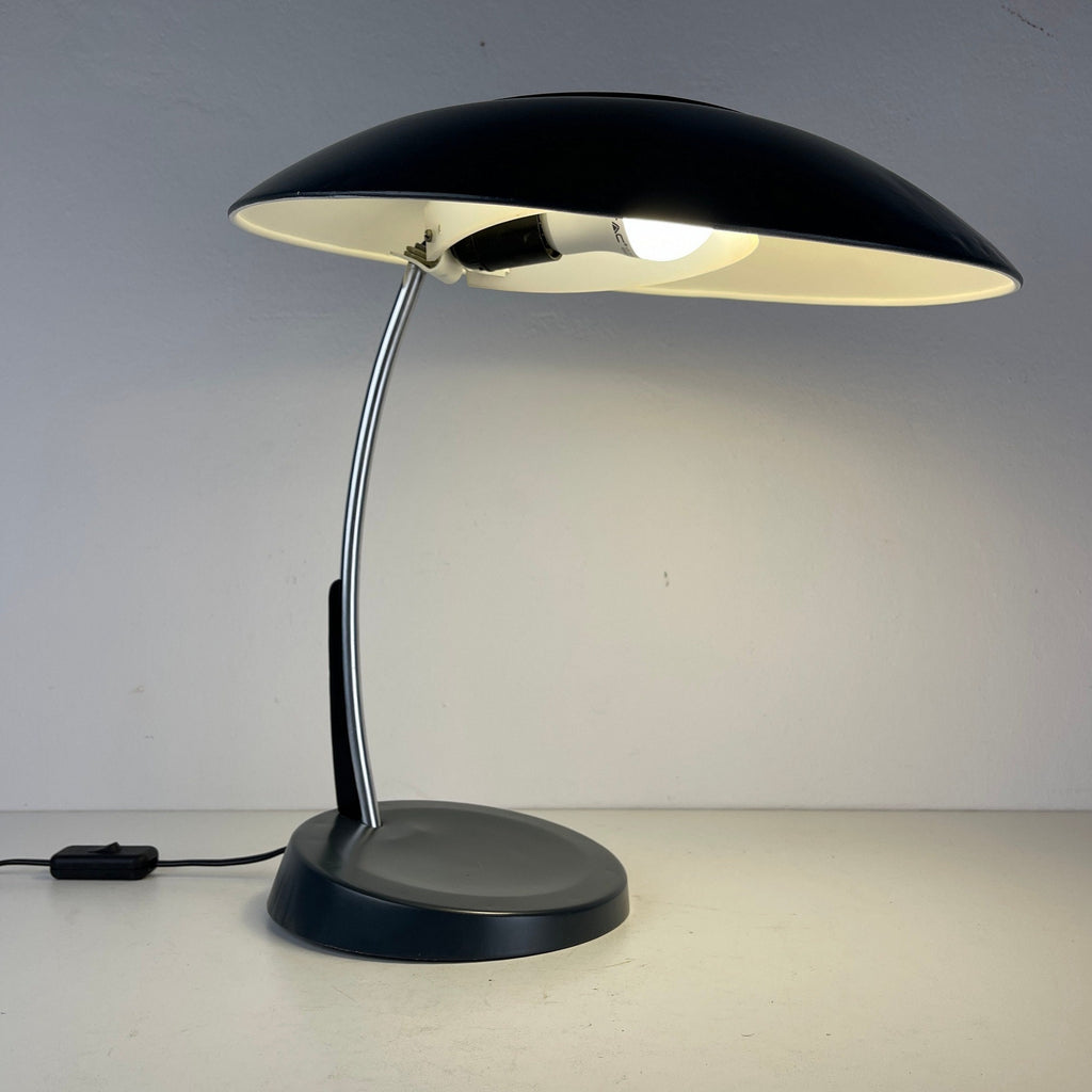 Mid-century grey desk lamp USSR 1972 Vintage gooseneck lamp