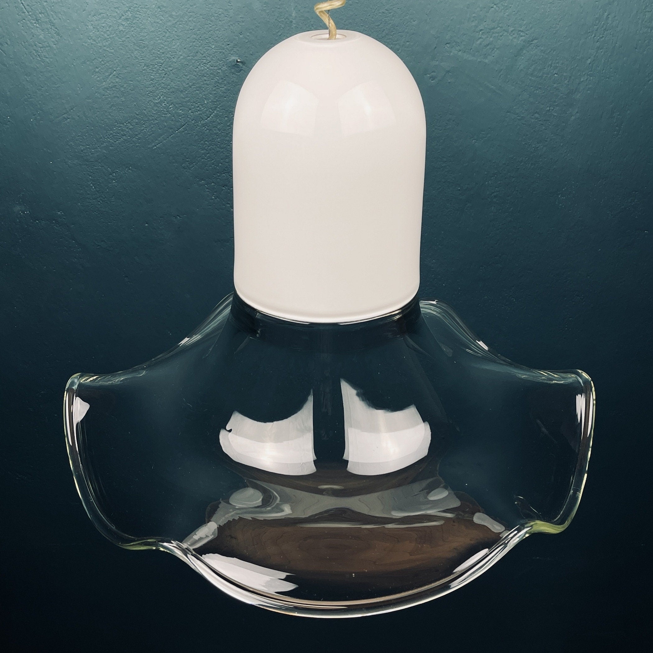 Murano Glass Pendant Lamp: Mid-Century Italian Lighting, 1970s