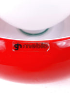 Meblo Guzzini Red Glass Wall Lamp: 1980s Space Age Sconce