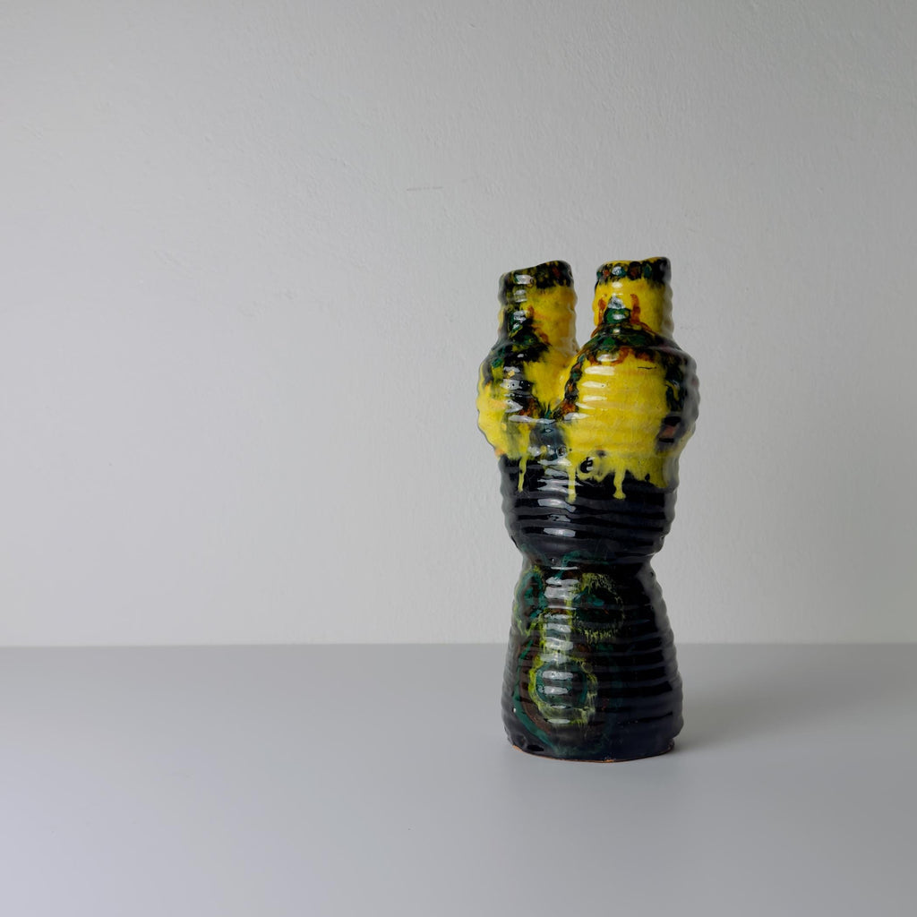 Vintage glazed pottery vase, Yugoslavia 1970s