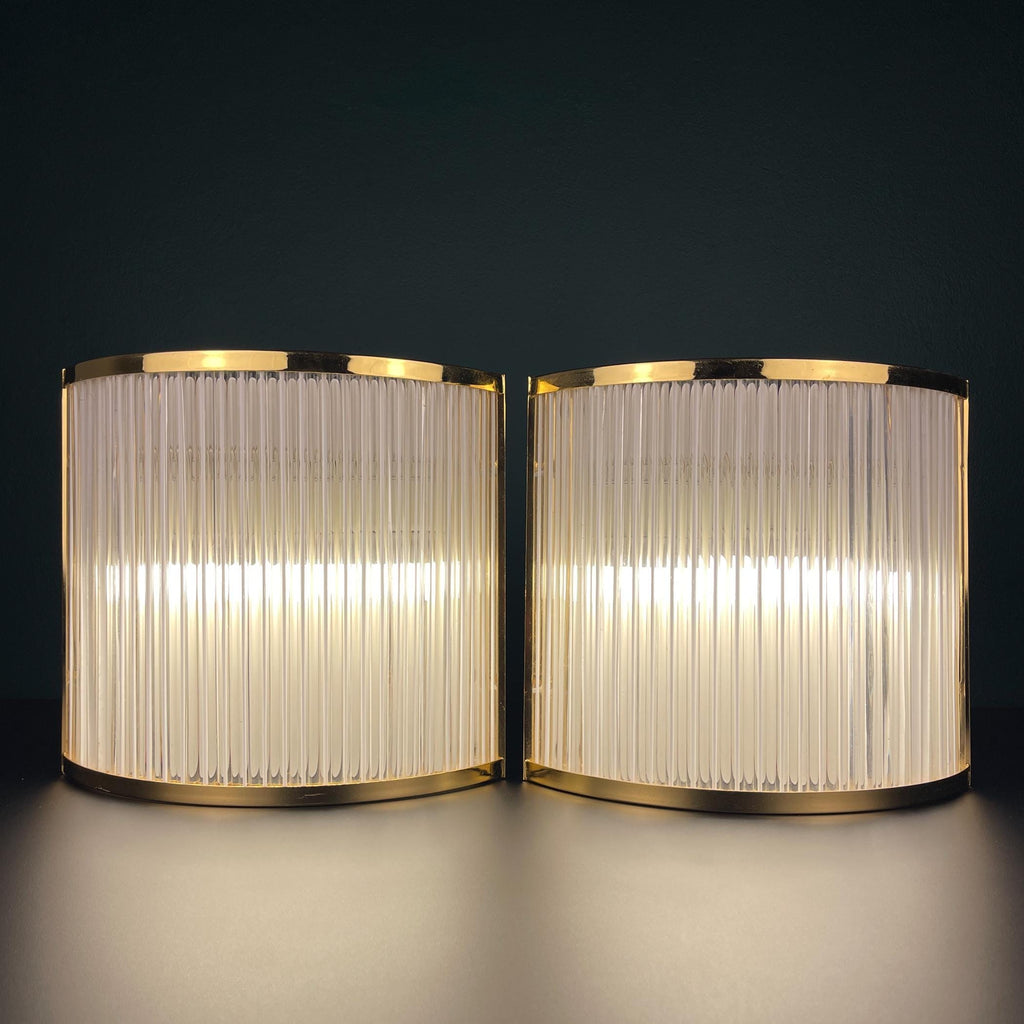 Art Deco Murano Glass Wall Sconces by De Majo, 1970s - Set of 2
