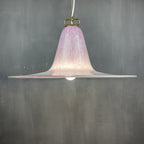 Mid-century pink Murano glass pendant lamp by VeLuce Italy 1970s