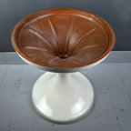 Vintage White Plastic Mushroom Stool - Mid-Century Modern Meblo Yugoslavia