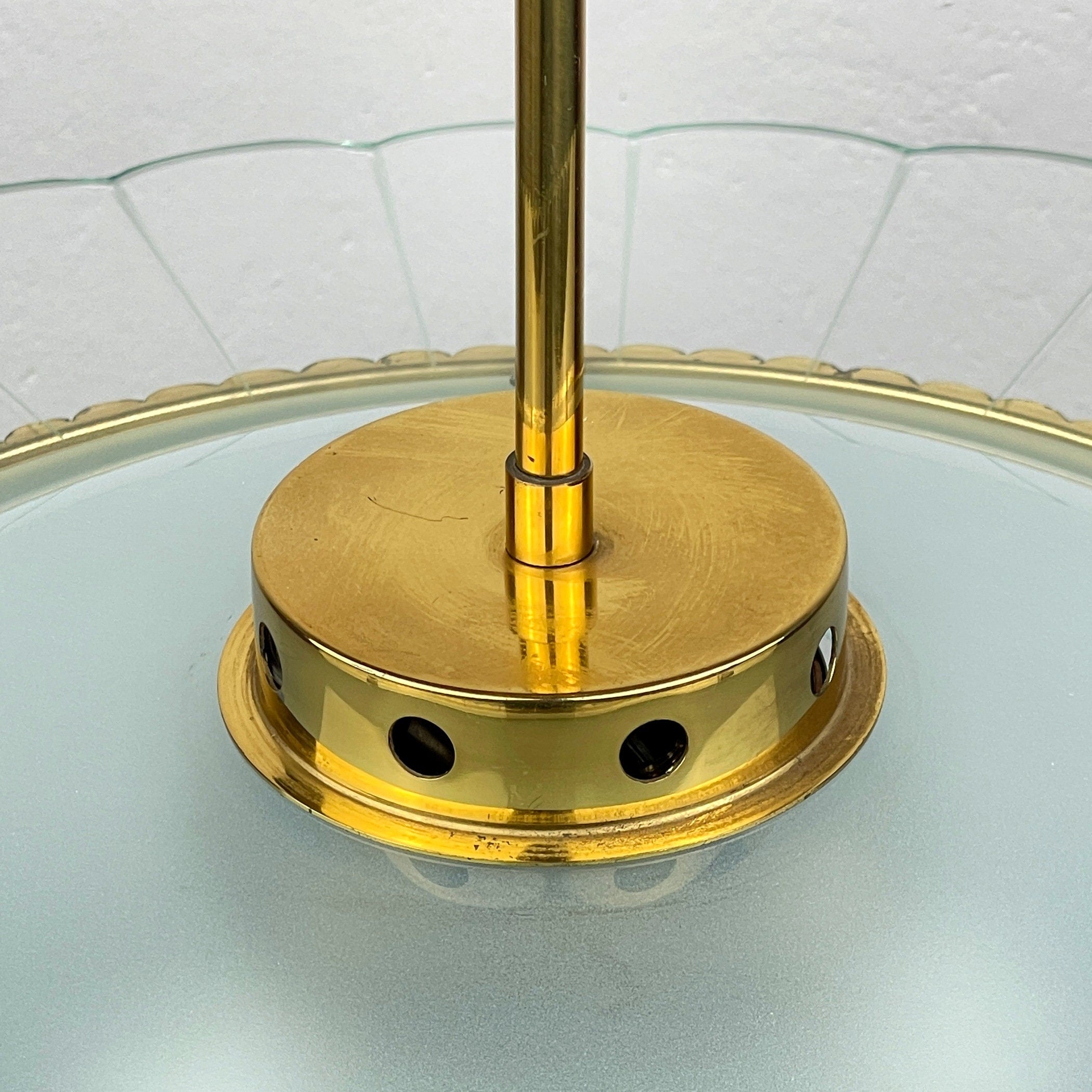 Vintage Fontana Arte Disk Chandelier by Pietro Chiesa, 1940s Italian Lighting