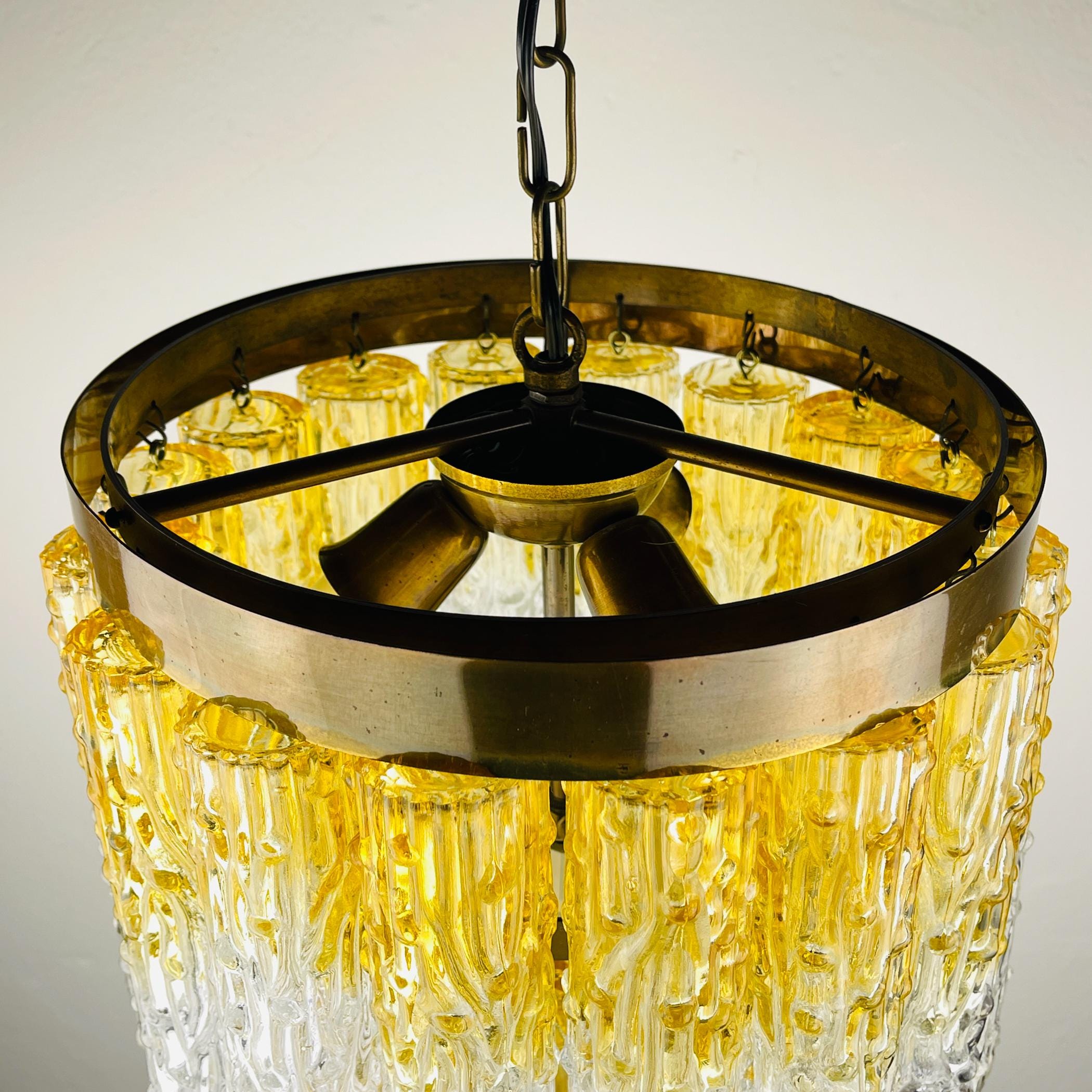Murano glass chandelier Tronchi by Toni Zuccheri for Venini Italy 1960s