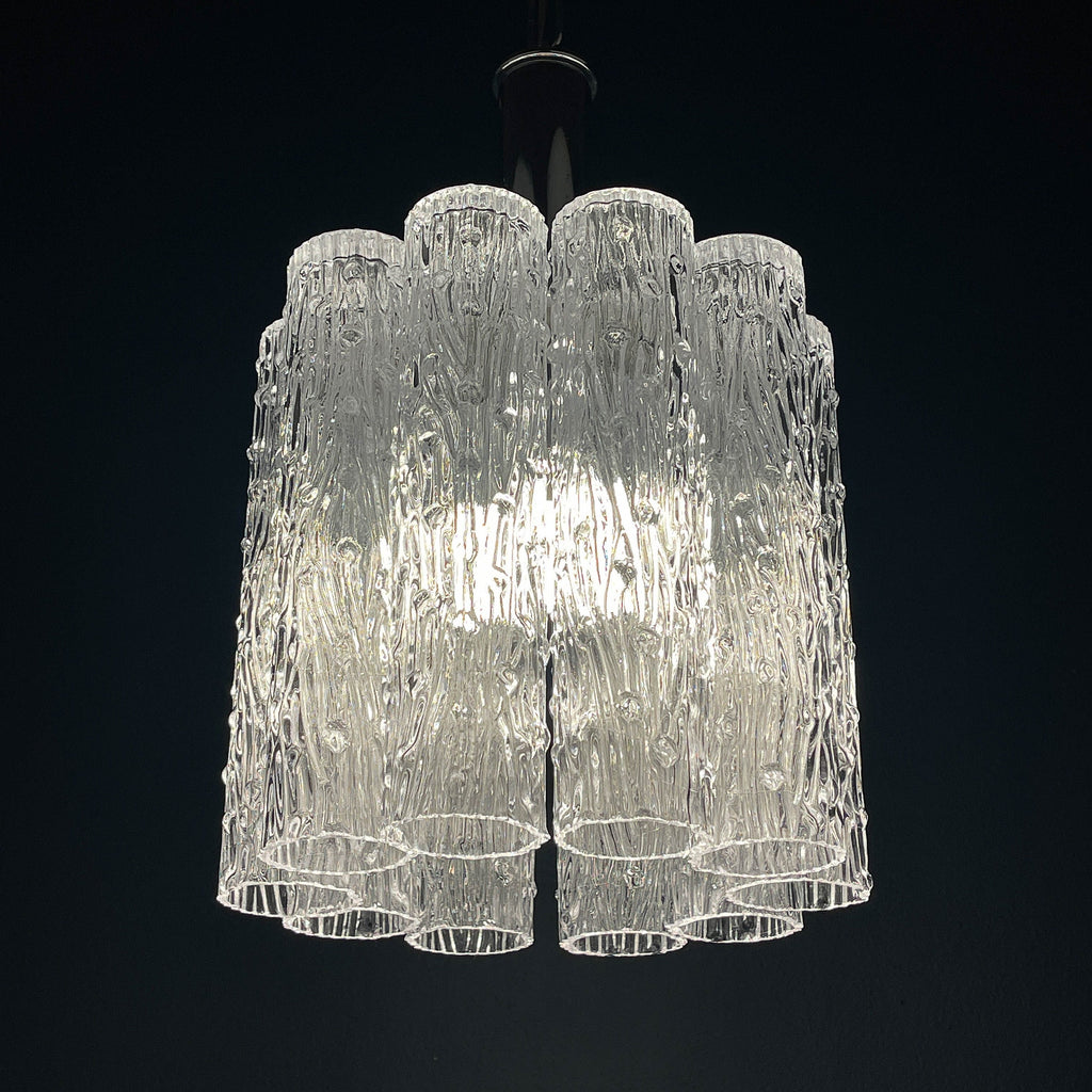 Mid-century murano glass chandelier Tronchi by Toni Zuccheri for Venini Italy 1960s
